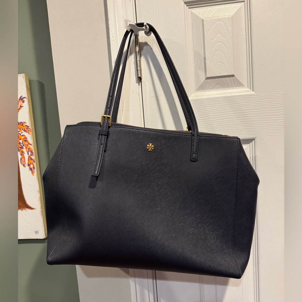 Tory Burch Saffiano Leather Emerson Double Zip Large Tote